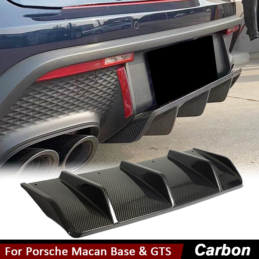 Fits Porsche Macan Base & GTS 2022-23 REAR CARBON FIBER Rear Bumper Diffuser Lip