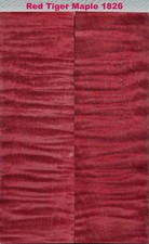 Outstanding Stabilized Red Tiger Curl Maple scales 1826, 6 7/16 x 2 1/16 x 3/8"