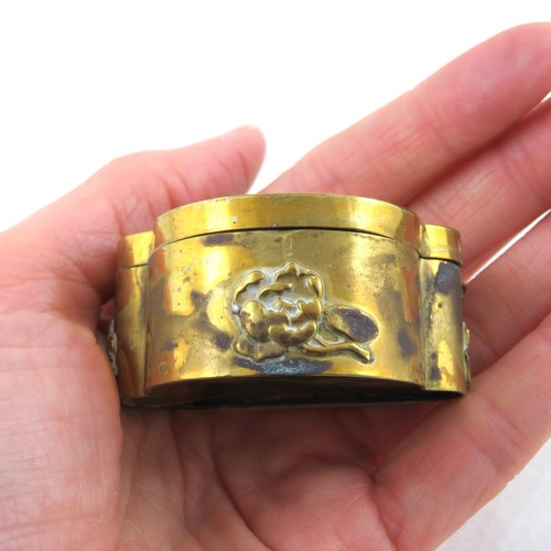 Antique Japanese Meiji Trinket Boxes Brass - Lot of 3 - Picture 21 of 23
