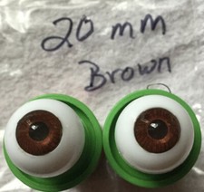 Acrylic Realistic Doll Eyes 20mm Brown for doll repair