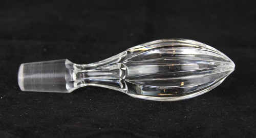 ¿Cristal elegante vintage? ¿Vidrio? Hermoso patrón Cruet con tapón curvo - Imagen 8 de 10