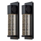 2-Pack Dusk to Dawn Led Outdoor Wall Light with Outlet and Clear Bubble Glass