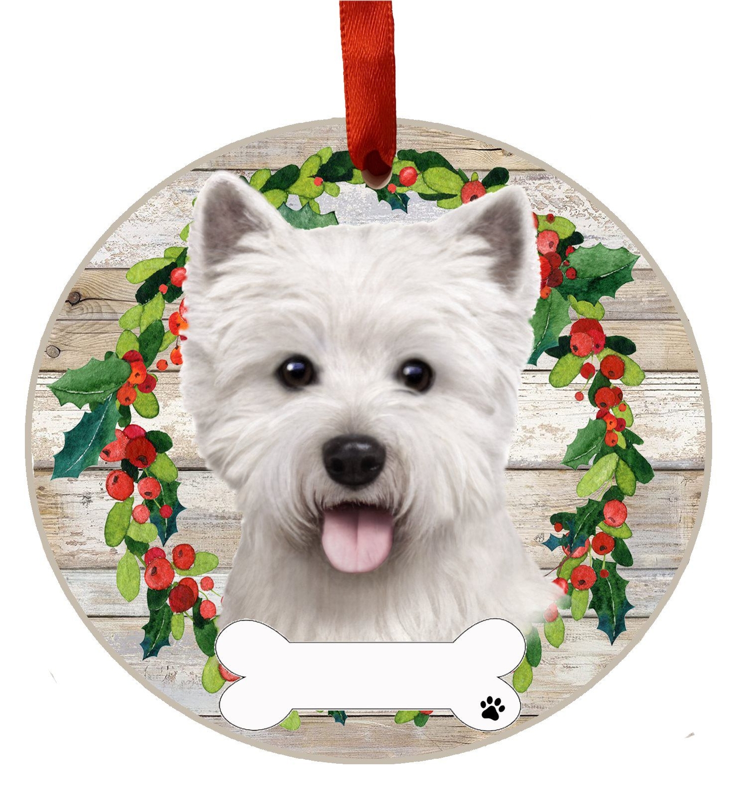Westie Ornament - E&S Pets, Керамический круглый орнамент, который можно сделать своими руками