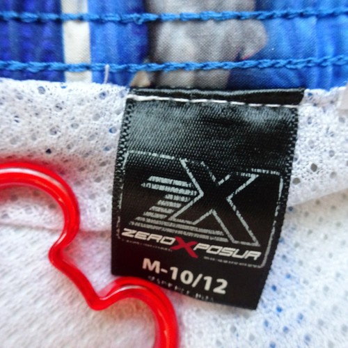 ZeroXposur Boy's Swim Board Shorts Surf Bathe Sharks Cargo Pocket Blue M 10/12 - Picture 12 of 12
