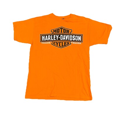 ★HARLEY-DAVIDSON COLLECTIONS★PIGMENT ICONIC TEE Harley Davidson Men's T-Shirt Orange Medium 2011 Fink's