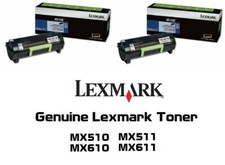 2 Mostly New Genuine Lexmark 60F1X0E Toners 601XE MX510 MX610 MX511 60  65 