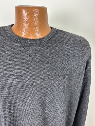 Vintage Y2K Old Navy Waffle-Knit Shirt Men XL Stretchy Heather Charcoal Minimal - Picture 2 of 16