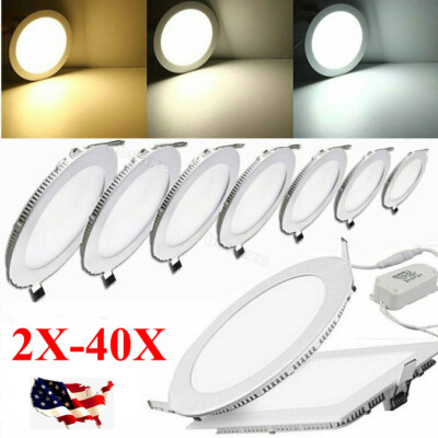 6W 9W 12W 15W 18W 20W 25W Dimmable LED Recessed Ceiling Panel Light Fixture