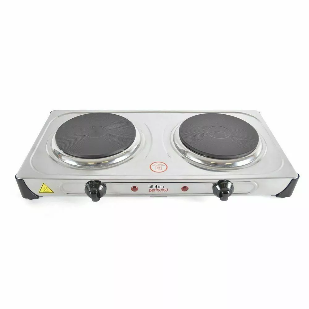Lloytron Portable Double Electric Hot Plate Hob Kitchen Cooker Tabletop Hotplate