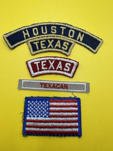 Boy Scout Of America Texas Texan Houston American Flag Boy Scout Patch Lot Of 4