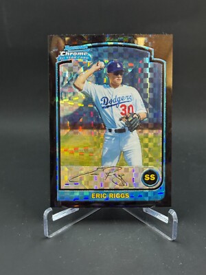 2003 Bowman 1st Year Chrome Baseball Eric Riggs X-fractor Rookie RC ...