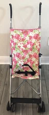 Vtg. Cosco Stroller Light Weight Compact Folding Flower Power Travel Vacation