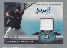 Franklin Morales 2011 Bowman MLB Signature Auto Game Used Numbered Card  