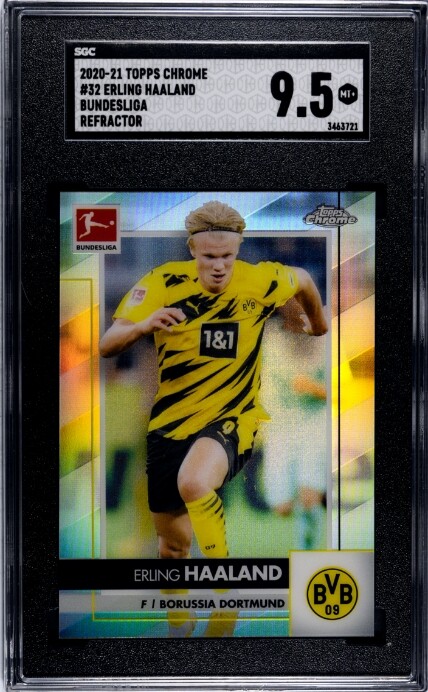 2020-21 Topps Chrome Bundesliga #32 Erling Haaland Refractor SGC 9.5