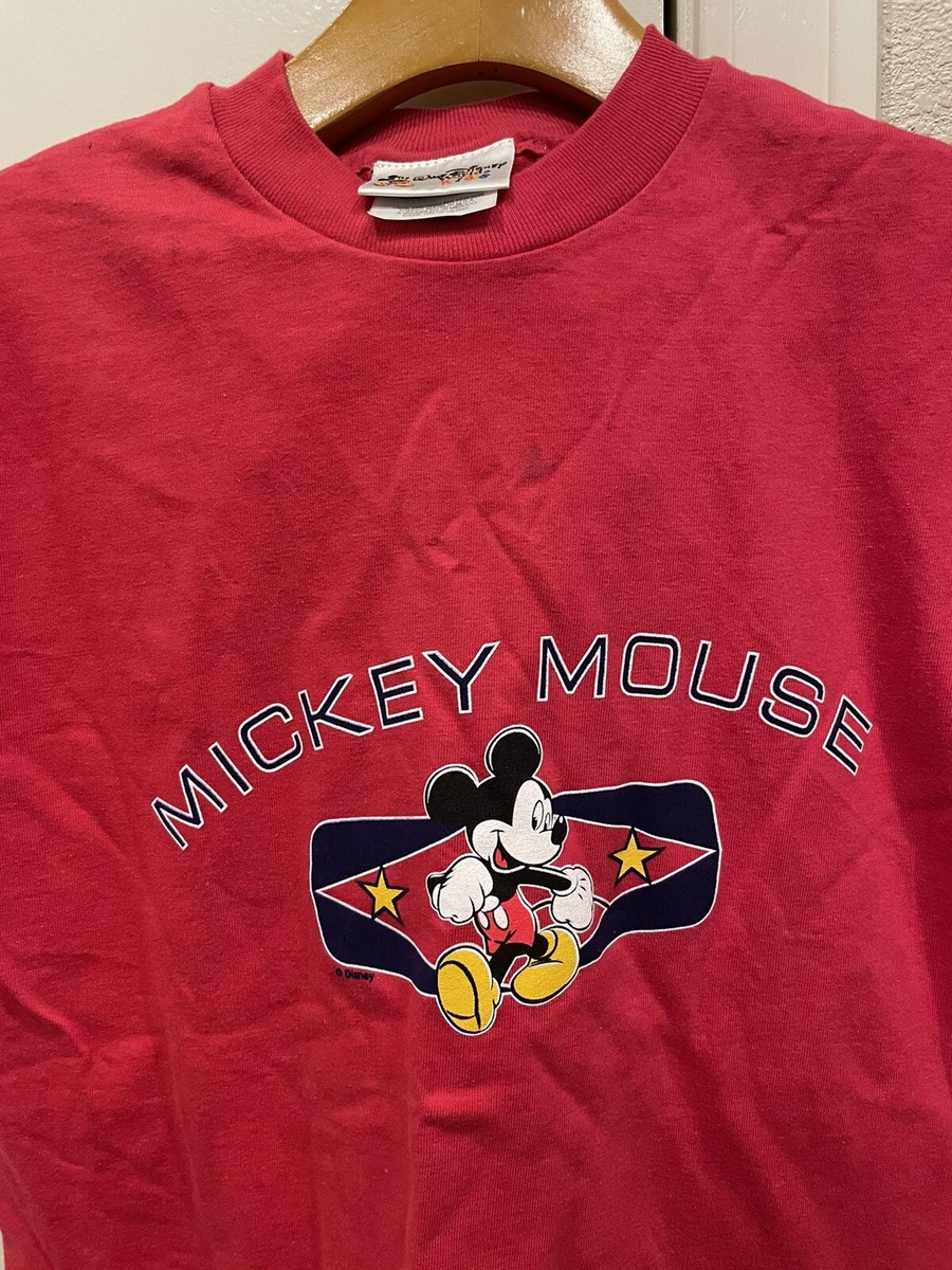 VTG Walt Disney World Kids T-shirt Mickey Mouse Red EUC Medium 10