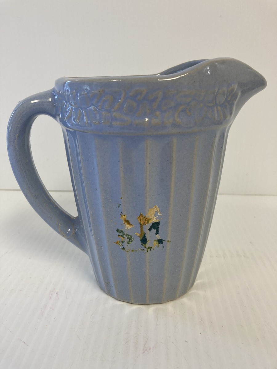 Light Blue Painted Ceramic Pitcher D4-07 | eBay