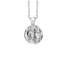 Janus Roman Coin Necklace – Handmade Oxidized Sterling Silver Charm Gift
