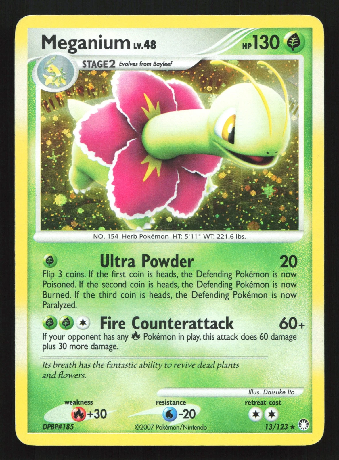 Meganium 13/123 Mysterious Treasures Holo Rare Pokemon Card