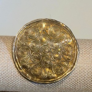 Silver Brooch Zolotas Greece Vintage gilt Sterling 950Pendant  Labyrinth Scroll