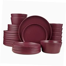  Celina Modern Stoneware 24-Piece Dinnerware Service For 8 - 24 Pieces Purple
