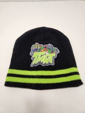 TMNT Beanie Cap Hat Youth Kids Boys OSFA Black Green Striped Nickelodeon Knit