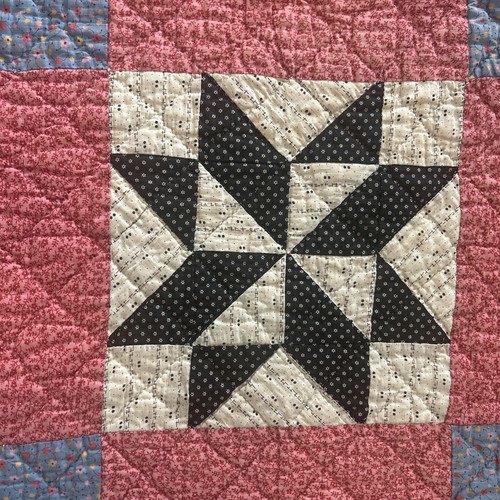 Antique 1900s Ohio Star Quilt Handmade Hand Stitched 81"X66" EXC - Picture 14 of 23