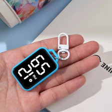 1pcs LED Digital Keychain Pocket Watch Unisex Backpack Key Ring Timepiece New