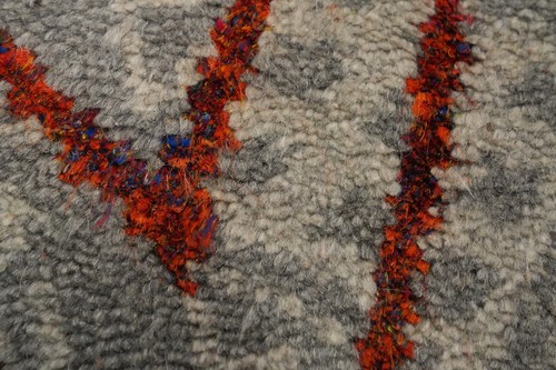 Geometric Moroccan Contemporary Area Rug 5x8 All-Over Gray Wool Hand-made Carpet - Bild 7 von 13