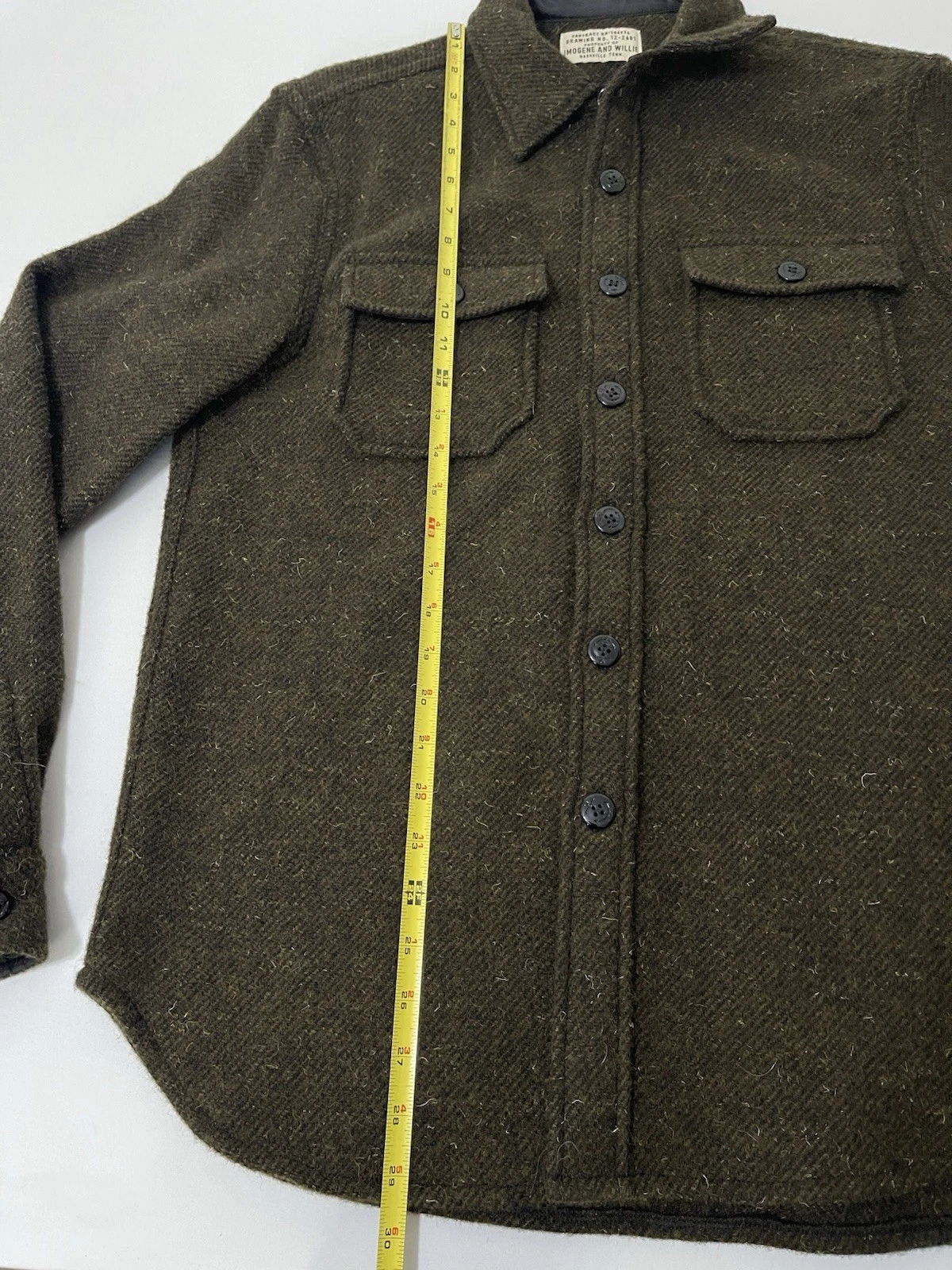 Imogene + Willie CPO Overshirt M Brown Shacket Shirt Jacket Wool Blend image 4