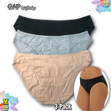 3-Pack GAP GapBody Women's M Cotton Bikini Underwear GPW0027, Black, Gray, Nude