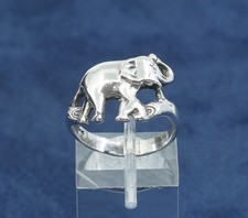 Size 6.75, vtg Sterling silver handmade ring, 925 elephant band