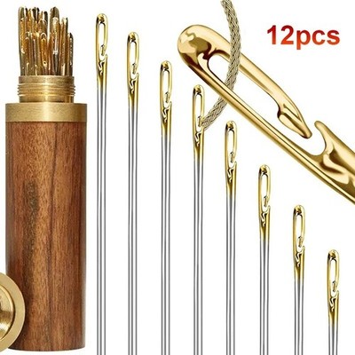 12pcs Blind Needle Elderly Needle-side Hole Hand Household Stainless Steel Sewin