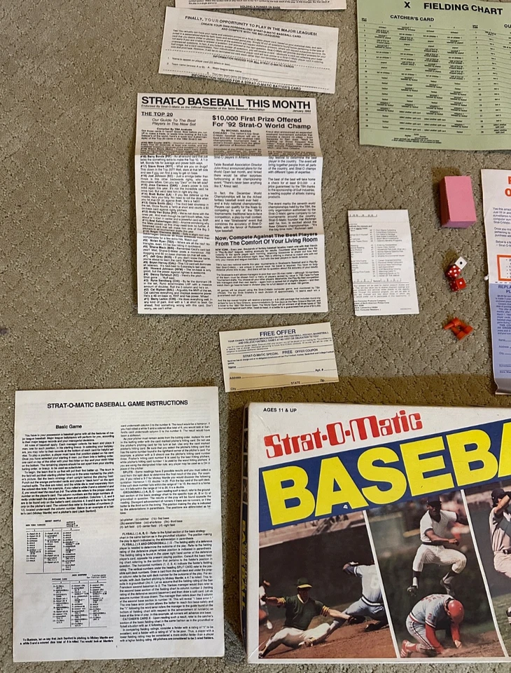 1990 1991 Season Strat-O-Matic Baseball Vintage Board Game Complete w/ Inserts - Image 4 of 4