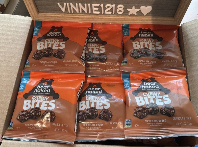 50 Bear Naked Chewy Bites Chocolate Chunk Granola Almonds Oats 1 Oz Bags Snack
