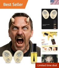 Ultra-Realistic Demon Horns Latex Costume with Spirit Glue - One Size Fits Most