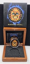 2018 Canadian Maple Leaf 1 oz Silver Burning Skull Limited #250/500 + COA + Box