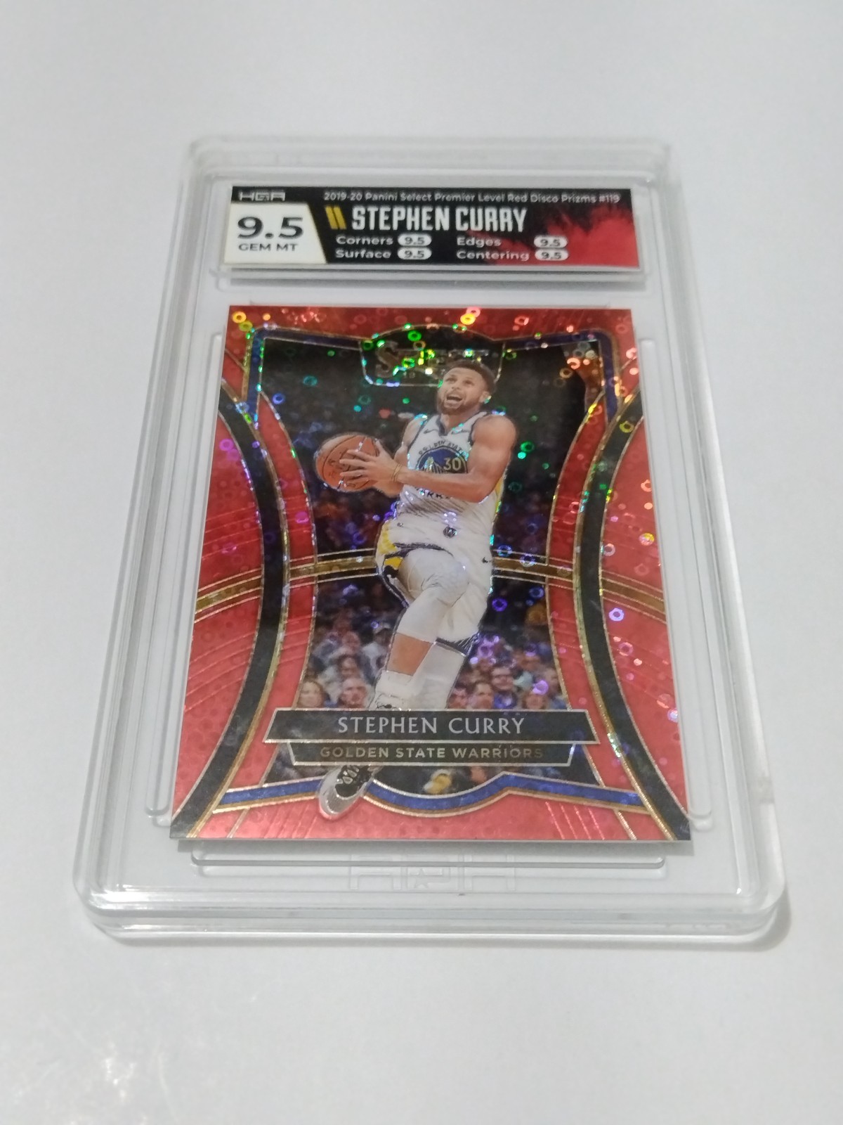 2019-20 SELECT PREMIER RED DISCO #119 STEPHEN CURRY 20/49 HGA9.5 GEM MINT POP1