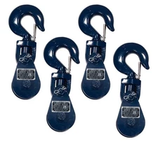 4PK Snatch Block w/Hook WLL 3 Ton 3" Sheave 3/8"Wire Rope Wrecker Roll Recovery