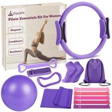 Home Pilates Kit for Women Purple Pilates Equipment Ring and Ball Set Magic C...