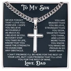 To My Son Cross Necklace Christian Gift From Dad Inspirational Faith Jewelry
