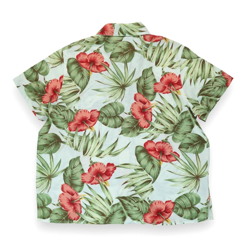 Camisa feminina grama limão floral havaiana aloha botão para cima manga curta pequena G - Imagem 2 de 4