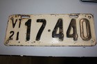 Antique 1921 Vermont license plate — photo 2
