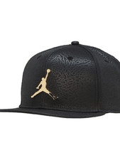 Jordan Youth Elephant Print Snapback Hat Black Gold Metal Jumpman