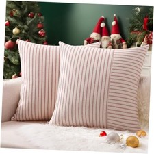 Christmas Pillow Covers 18x18, Boho Throw Pillow 18" x 18" Pack of 2 Red