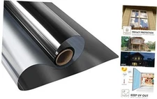 KESPEN Window Film One Way Reflective Daytime 35.4 Inch X 6.5 Feet Black-silver