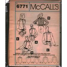Vintage McCalls 6771 Womens Blouse Shirt Sewing Pattern Size 10 Retro 70s 80s
