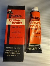 Zauders Clown White Makeup rare vintage Halloween Movie Prop Read Description 