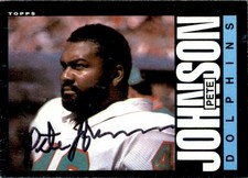 Pete Johnson Signed Auto 1985 Topps Football Card Miami Dolphins