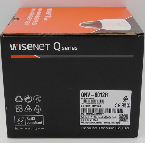 Wisenet Hanwha QNV-6012R 2MP IR Vandal Dome Camera PoE IP66 IK10 - Picture 1 of 6