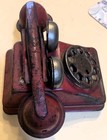 Vintage Tin / Metal Toy Rotary Telephone Red Phone.  Bells Ring — photo 4